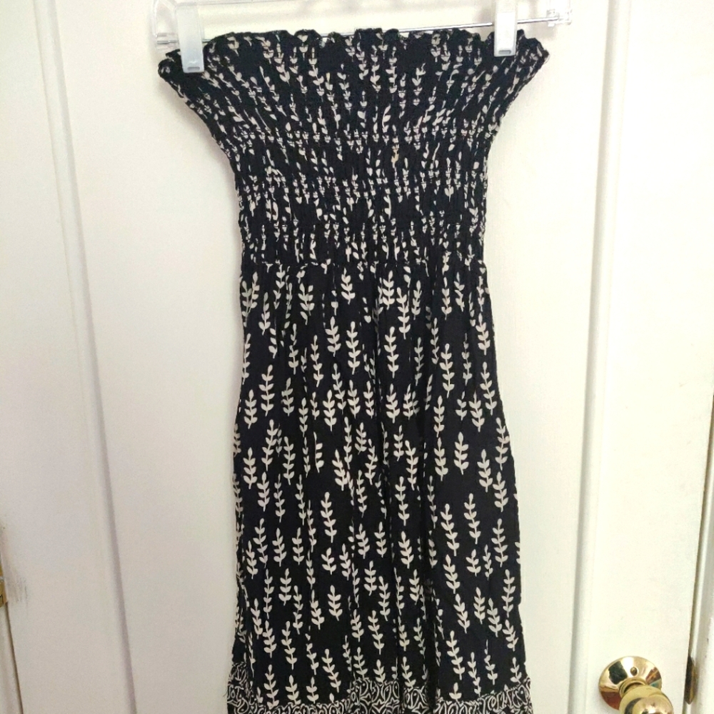 GH Bass strapless ruched bodice dress size S